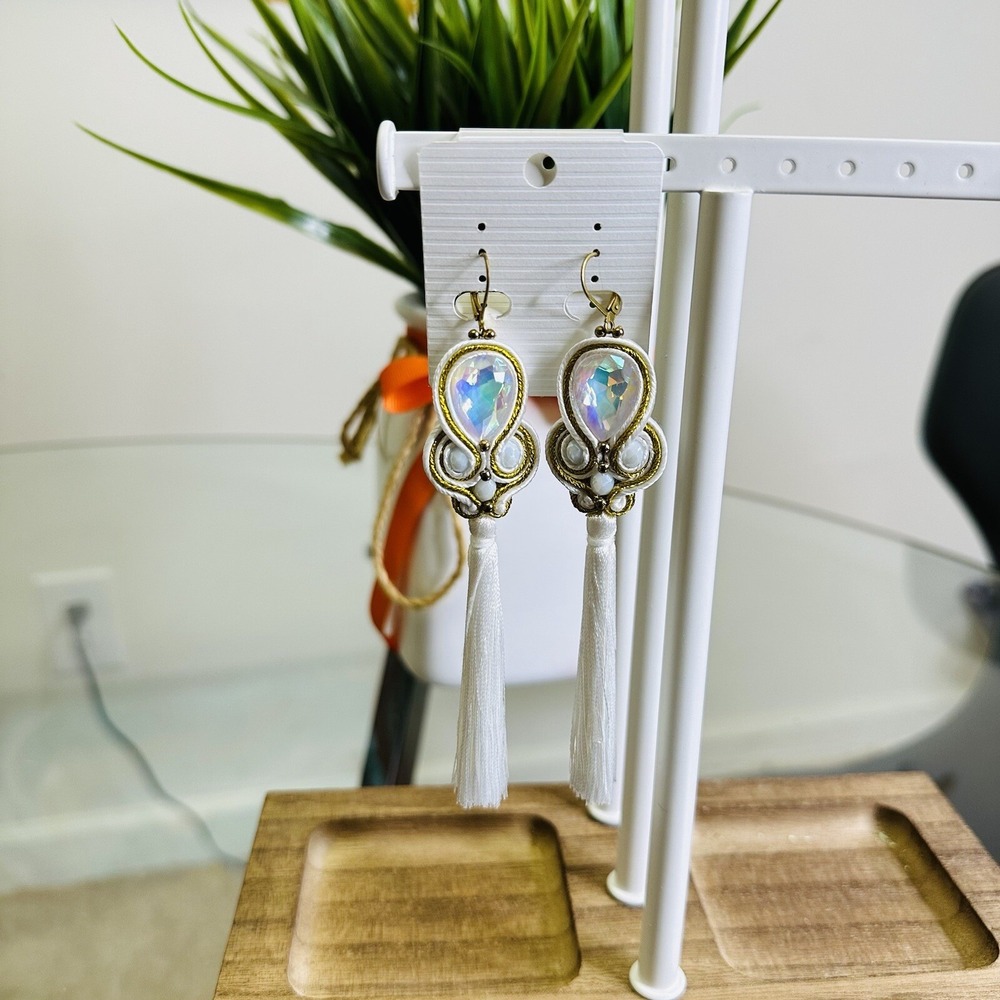 Handmade Dangle Drop Earrings Soutache handcrafted Lever Backs‎ Closure